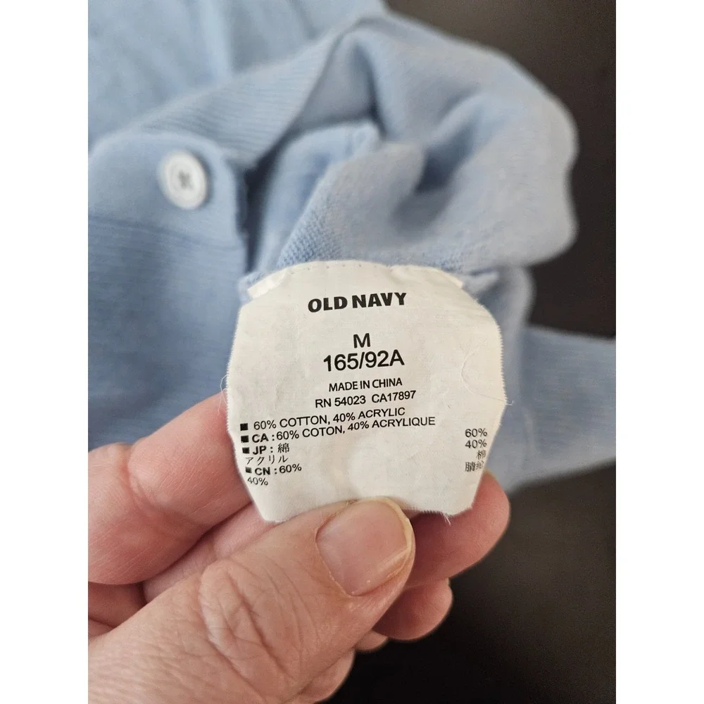 Old Navy  M Blue Button‎ Front Cardigan Knit Pockets Preppy Capsule Wardrobe